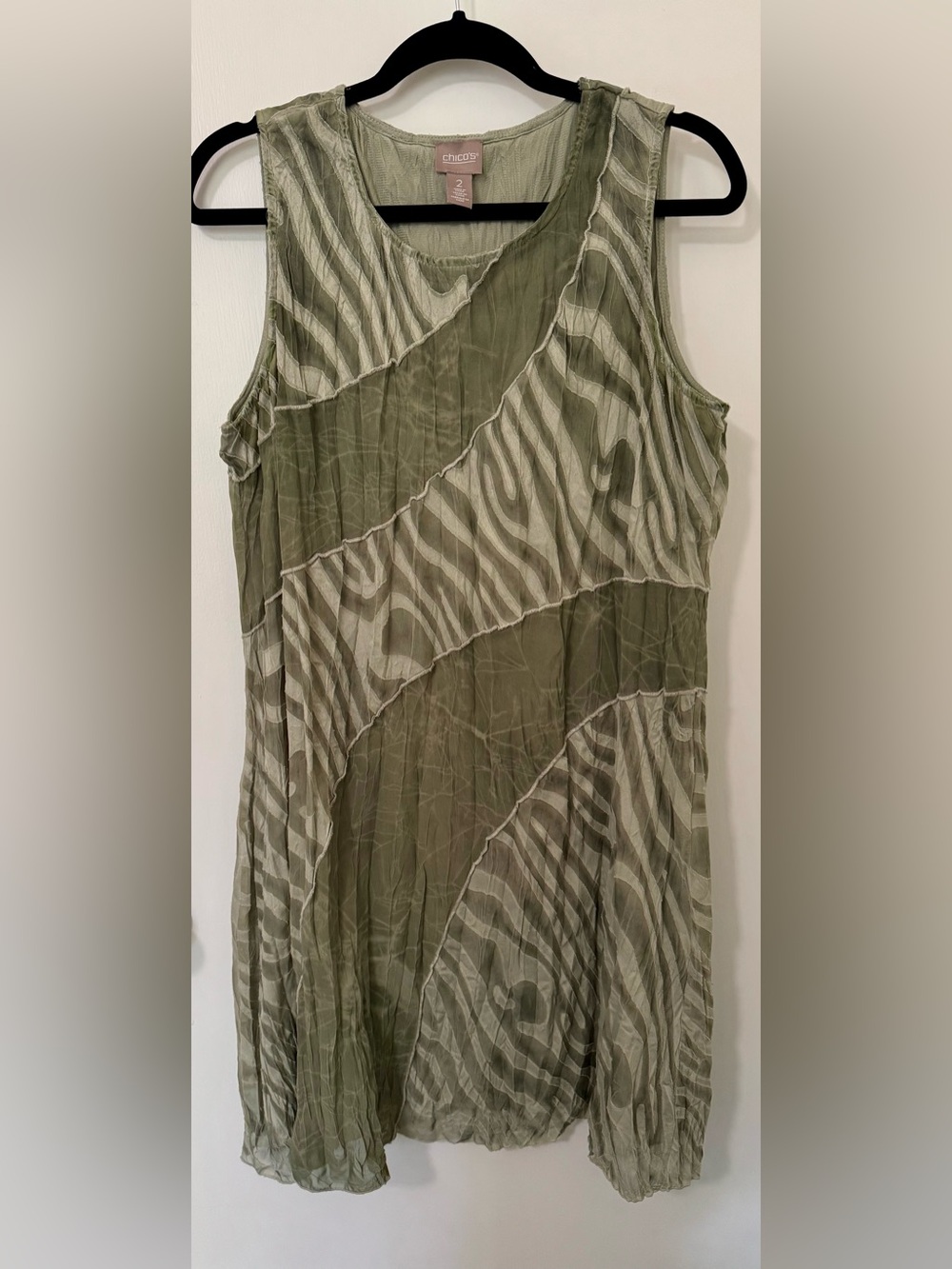 Chico's Light Olive Green Sleeveless Dress
